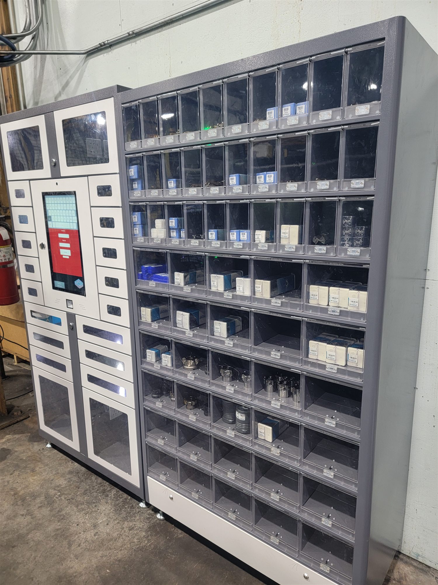 High-density open-bin wall with terminal