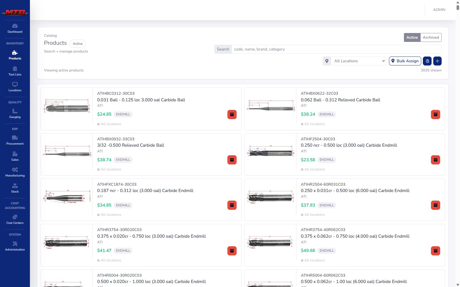 Product catalog