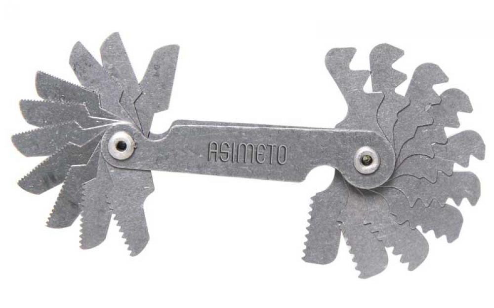 Picture of Asimeto 18 Leaf Set - 0.4-7mm Screw Pitch Gauge Thread Gauge Screw Pitch