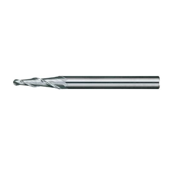 Picture of Award BO-206-CBTIALN Dia 1/8 SH 0.3750 LOC 1.50 OAL3.50 End Mill Taper Flute Carbide TiAlN Single End Ball NoseBall