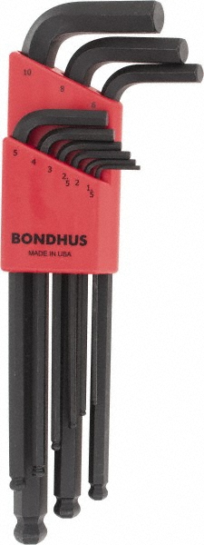 Picture of Bondhus 10999 Bondhus 9Pc. 1.5mm-10mm Ball End Hex Key Set