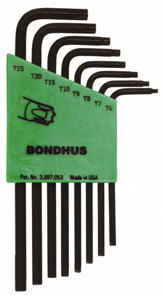 Picture of Bondhus 31832 8Pc L-Wrench Long Arm Set (T6-T25)