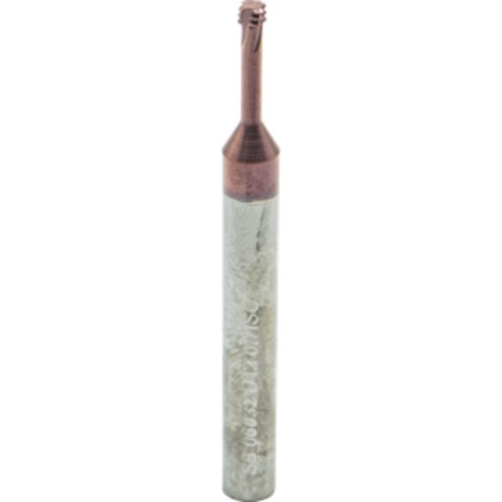 Picture of Carmex MTSB 06032 D12 0.7 ISO Thread Mill 0.12 Dia 0.70mm 0.50 Neck 2.30 OAL 4 Flute 3xD1 Internal AlTiN