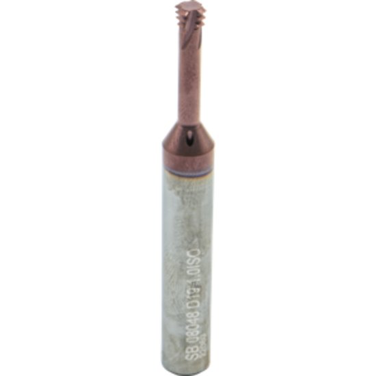 Picture of Carmex MTSB 08048 D19 1.0 ISO Thread Mill 0.18 Dia 1.00mm 0.75 Neck 2.50 OAL 4 Flute 3xD1 Internal AlTiN