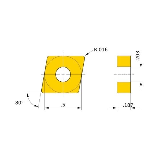 Picture of CNMG866CCTUC1130 Ceratizit CNMG250924CCTUC1130 80.0° Negative Carbide 0.0940 2.39mm Radius Roughing, Medium