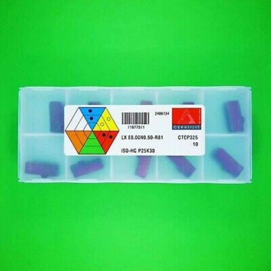 Picture of LX E8.00N0.50-R81 CTCP325 Ceratizit 11977511 Grooving Insert 0.3150 8.00mm Wide 0.0200 0.51mm Radius