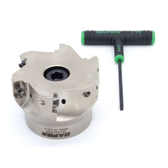 Picture of Dapra SSSM3000-1000-R55-6C 90.0°, Face Mill 3.000 Cutter Diameter Face Mill 1.000 Shank 2.000 OAL 6 Flute