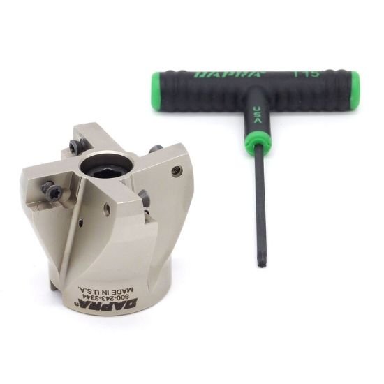 Picture of Dapra BCSM2000-0750-R55-4 15.0°, Face Mill 2.000 Cutter Diameter Face Mill 0.750 Shank 1.500 OAL 4 Flute