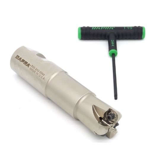 Picture of Dapra DTEM125-300-R4-3 Button Cutter,End Mill 1.250 Cutter Diameter Weldon 1.250 Shank 5.400 OAL 3 Flute