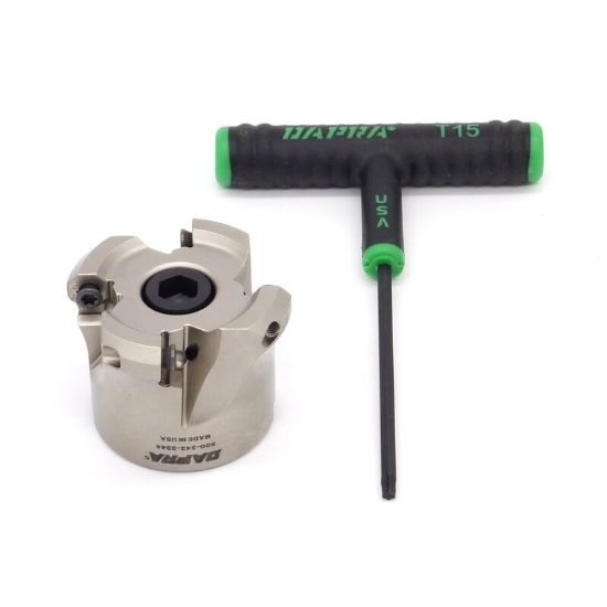 Picture of Dapra TRSM200-075-R4-4C Button Cutter,Face Mill 2.000 Cutter Diameter Face Mill 0.750 Shank 1.500 OAL 4 Flute