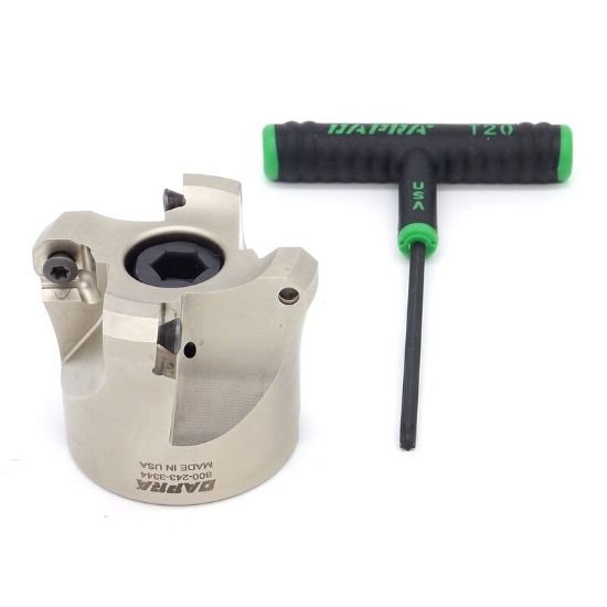 Picture of Dapra TRSM250-100-R5-4C Button Cutter,Face Mill 2.500 Cutter Diameter Face Mill 1.000 Shank 2.000 OAL 4 Flute