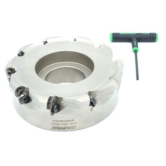 Picture of Dapra TRSM600-200-R5-10 Button Cutter,Face Mill 6.000 Cutter Diameter Face Mill 2.000 Shank 2.000 OAL 10 Flute