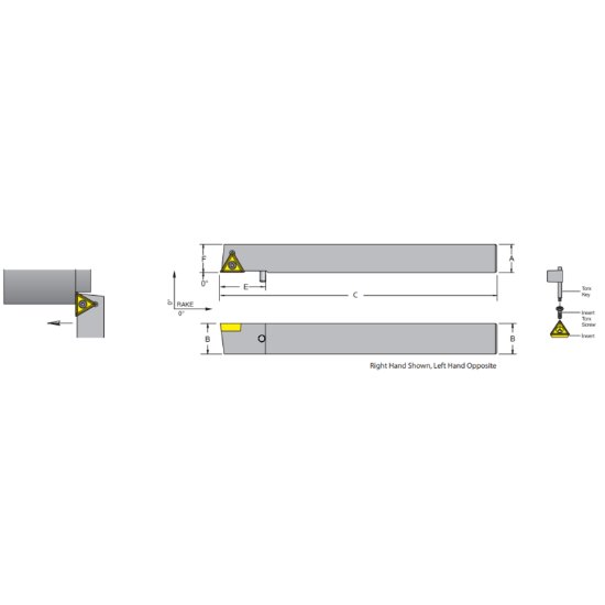 Picture of Dorian STACR-06-2D Triangle Swiss Square 0.375 Shank 6.000 OAL