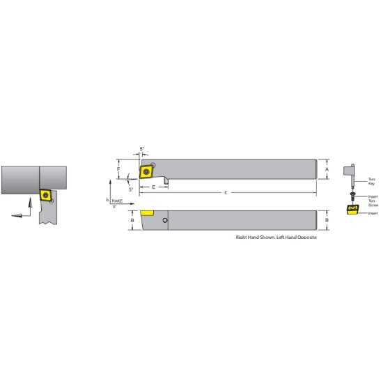 Picture of Dorian SCNCL06-2D 80.0° Swiss Square 0.375 Shank 6.000 OAL