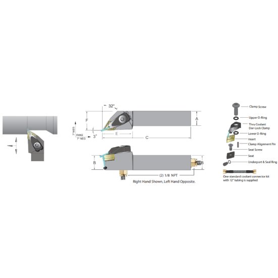 Picture of Dorian ADDJNR-16-4D 55.0° Square 1.000 Shank 6.000 OAL