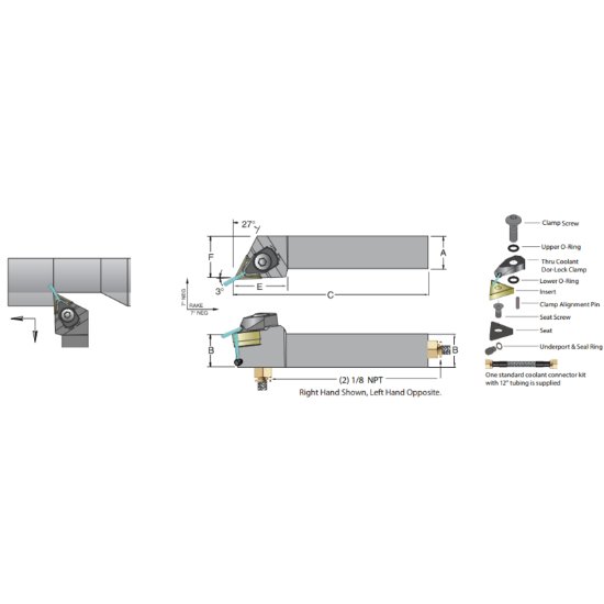 Picture of Dorian ADTJNR-20-4D Triangle Square 1.250 Shank 6.000 OAL