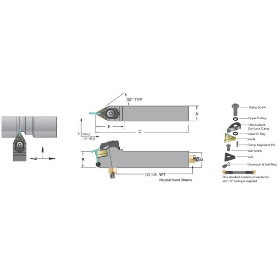 Picture of Dorian ADTENN-16-3D Triangle Square 1.000 Shank 6.000 OAL