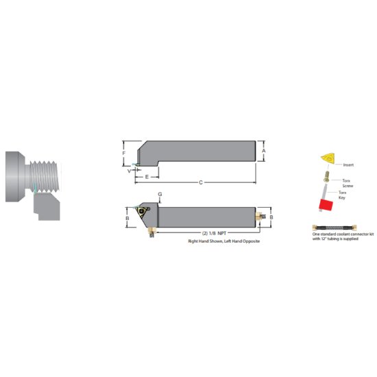 Picture of Dorian ADTVOR20-4D On Edge Square 1.250 Shank 6.000 OAL