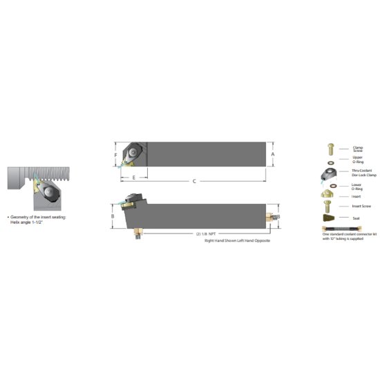 Picture of Dorian ADLEL12-16C Iso Thread Square 0.750 Shank 5.000 OAL