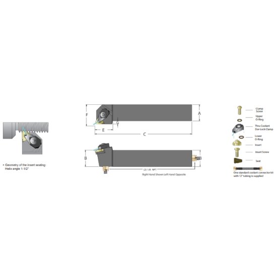 Picture of Dorian ADLER20-16Q-D Iso Thread Square 1.250 Shank 6.000 OAL
