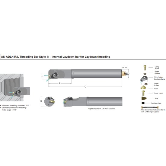 Picture of Dorian AS-20S-ADLNL-16 Iso Thread Boring Bar 1.250 Shank 10.00 OAL