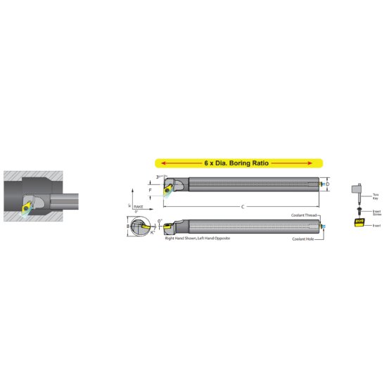 Show details for Dorian E20U-SDUCL-3 Boring Bar 55.0° Carbide Round With One Flat 1.250 Shank 14.50 OAL Picture of Dorian E20U-SDUCL-3 Boring Bar 55.0° Carbide Round With One Flat 1.250 Shank 14.50 OAL