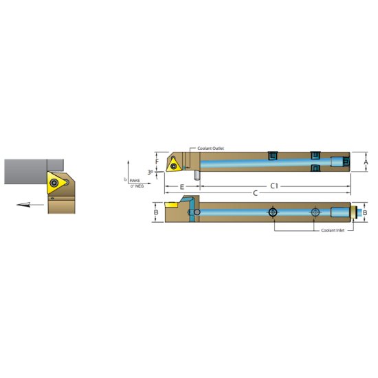 Picture of Dorian ASTNCR06-2A Triangle Swiss Square 0.375 Shank 4.000 OAL