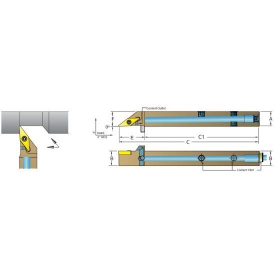 Picture of Dorian ASVABR1212-H11 35.0° Swiss Square 0.472 Shank 3.940 OAL