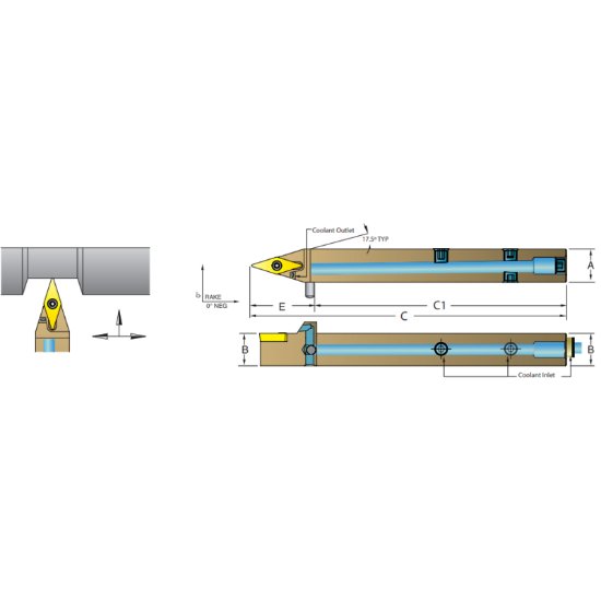Picture of Dorian ASVVBN1212-H11 35.0° Swiss Square 0.472 Shank 3.940 OAL