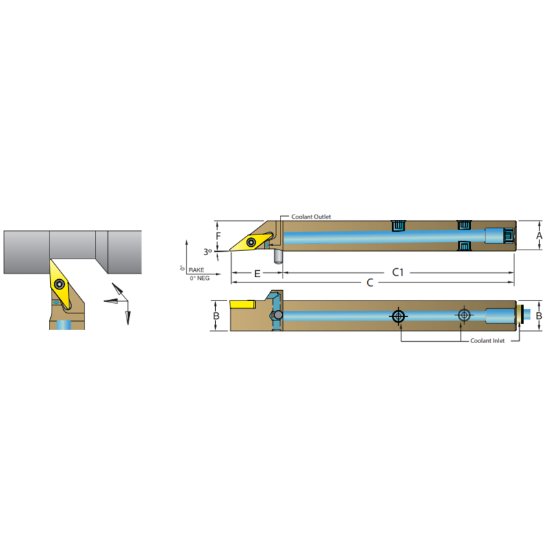 Picture of Dorian ASVNCL1212-H11 35.0° Swiss Square 0.472 Shank 3.940 OAL
