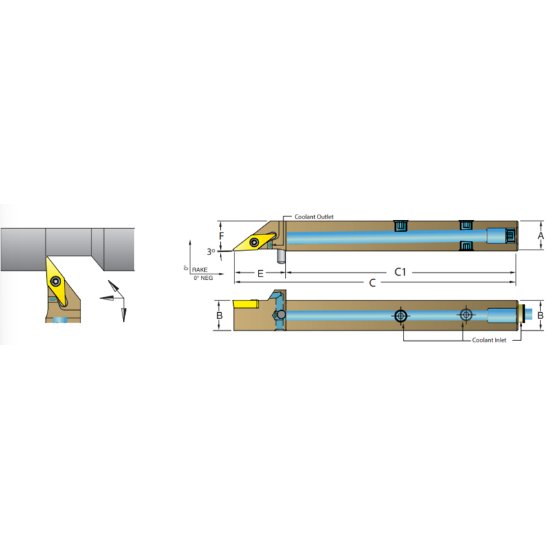 Picture of Dorian ASVNPL1212-H11 35.0° Swiss Square 0.472 Shank 3.940 OAL