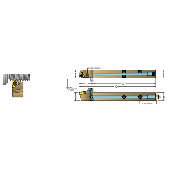 Picture of Dorian ASEL1616-H16 Iso Thread Square 0.629 Shank 3.940 OAL