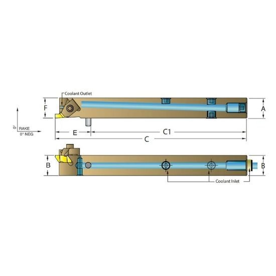 Picture of ANSR08-3A Dorian 61110 Grooving,Threading Stick Tool 0.5000 12.70mm - 1/2 Shank