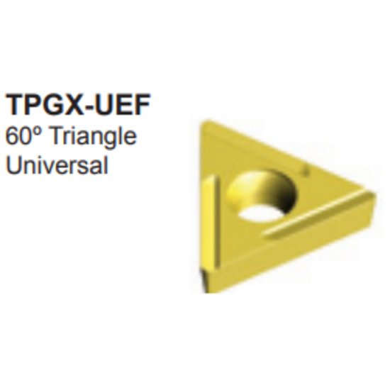 Picture of TPGX 32.51 UEFR DNU25UT Dorian TPGX16T304 UEFR DNU25UT Triangle Positive Carbide 0.0150 0.38mm Radius Medium, Semi Finishing