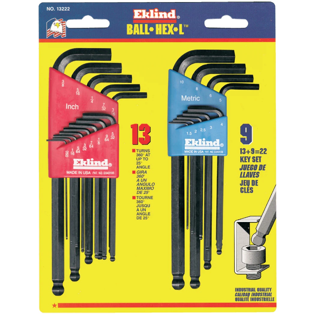 Picture of Eklind 13222 22 PCS Ball Hex Long Arm Key Set
