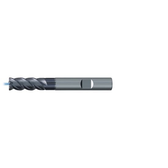 Picture of Emuge 2651AZ.008 Dia 8mm SH 0.3150 LOC 0.7480 OAL2.6772 End Mill Standard Flute Coolant High Helix Carbide TiAlN Single End Square Sharp TiNox-Cut