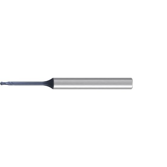 Picture of Emuge 2806A.101 Dia 1mm SH 0.1181 LOC 0.0394 OAL2.2441 End Mill Standard Flute Variable Helix Carbide TiAlN Single End Corner Radius0.0197 0.50mm Hard-Cut