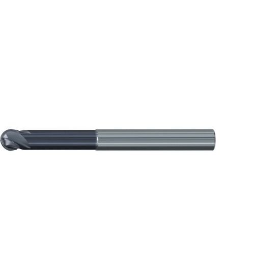 Picture of Emuge 2842A.008 Dia 8mm SH 0.3150 LOC 0.2756 OAL3.1496 End Mill Standard Flute Standard Helix Carbide TiAlN Single End Ball NoseBall Hard-Cut