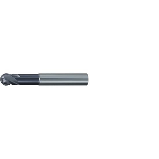 Picture of Emuge 2942A.03125 Dia 5/16 SH 0.3125 LOC 0.2813 OAL2.50 End Mill Standard Flute Standard Helix Carbide TiAlN Single End Ball NoseBall Hard-Cut