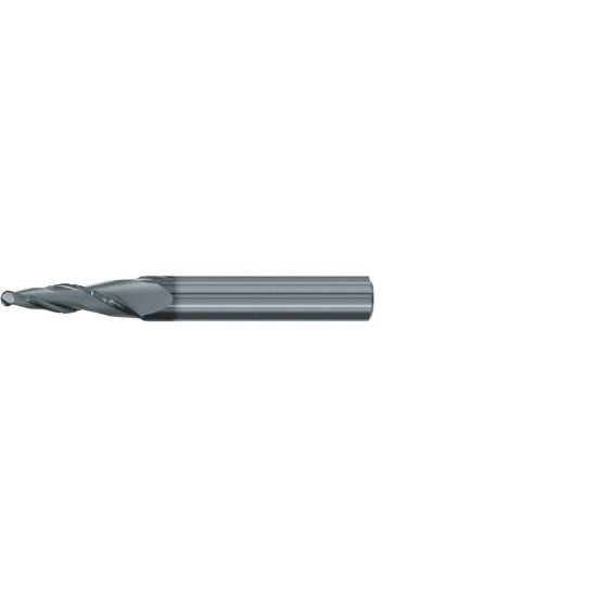Picture of Emuge 3446L.04005A Dia 5mm SH 0.2362 LOC 0.7874 OAL2.4409 End Mill Taper Flute Carbide AlCrN Single End Ball NoseBall Turbine Program