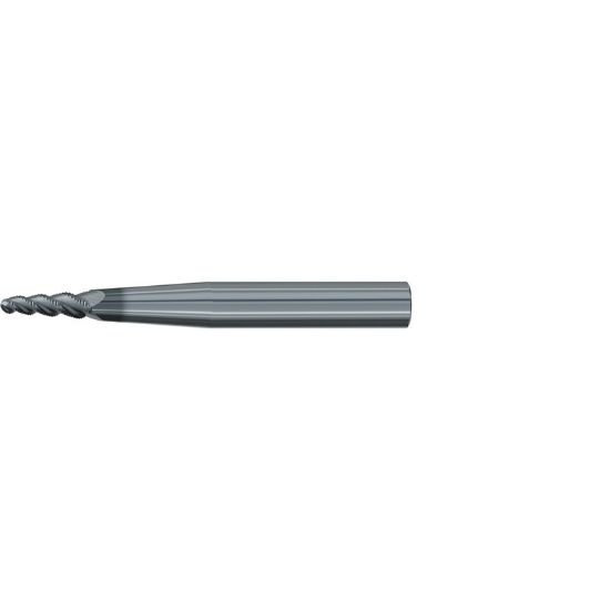 Picture of Emuge 3546L.04040A Dia 8mm SH 0.7874 LOC 1.5748 OAL6.1024 End Mill Taper Flute Carbide AlCrN Single End Ball NoseBall Turbine Program