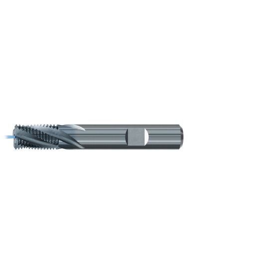 Picture of Emuge GF162136.9548 Carbide Thread Mill 1/2"-3/4" x 14.00TPI 0.626 Cutter Diameter 1.035 LOC 3.543 OAL 5 Flute Carbide TICN