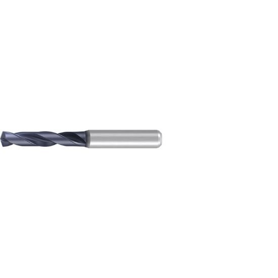 Picture of Emuge TA103324.1370 Carbide Drill Solid Carbide 140° 0.539 Diameter 0.551 Shank 4.015 OAL 2.165 Flute 2 Flute TiAlN