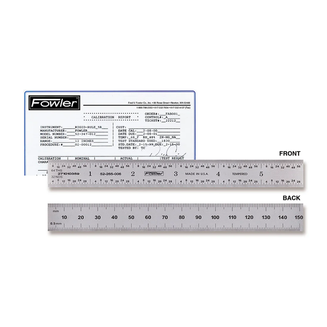 Picture of Fowler 36"/900mm Rigid Certified Rule 52-265-036 522650360