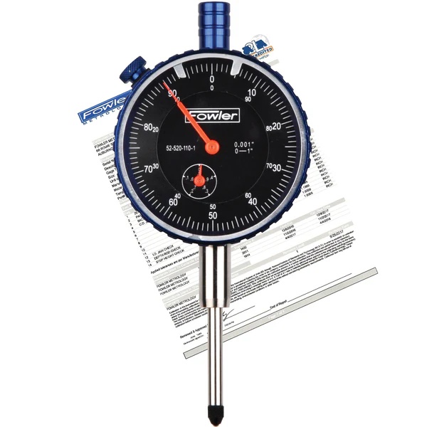 Picture of Certified Dial Indicator, 1" Range, Black Dial, 0.001" Range