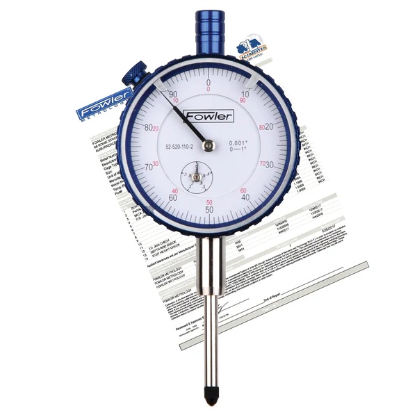 Picture of Certified Dial Indicator, 1" Range, White Dial, 0.001" Range
