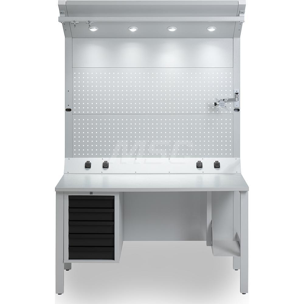 Picture of Haimer 84.801.03.3 Haimer Work Bench Setup Module_x000D_
With Drawer Cupboard, Pc-Holder_x000D_
And Monitor Support_x000D_
Ral9010/Ral9005