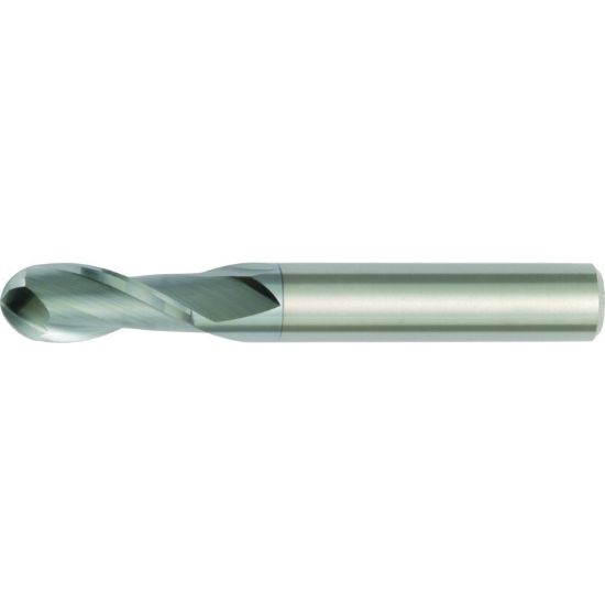 Picture of Hanita/Widia 400110004JJ Dia 10mm SH 0.3937 LOC 0.8661 OAL3.9370 End Mill Standard Flute High Helix Carbide Uncoated Single End Ball NoseBall Widia Series Mills