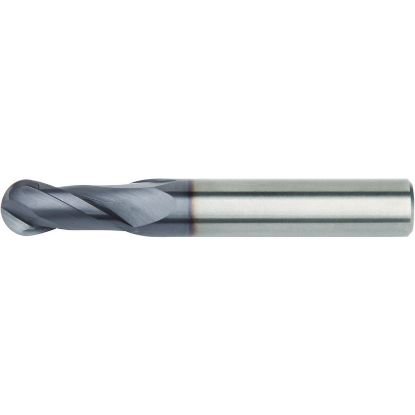 Picture of Hanita/Widia 40111000T032 Dia 10mm SH 0.3937 LOC 1.2598 OAL3.5039 End Mill Standard Flute High Helix Carbide TiAlN Single End Ball NoseBall Widia Series Mills
