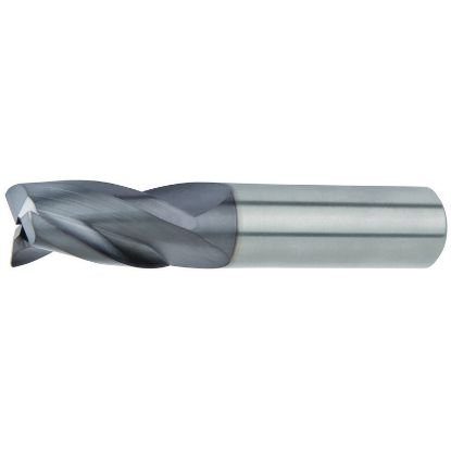 Picture of Hanita/Widia 40132000W064 Dia 20mm SH 0.7874 LOC 2.5197 OAL4.9213 End Mill Standard Flute High Helix Carbide TiAlN Single End 45.0° Chamfer Widia Series Mills